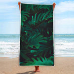 Tropical Fern Leaf Print Beach Towel