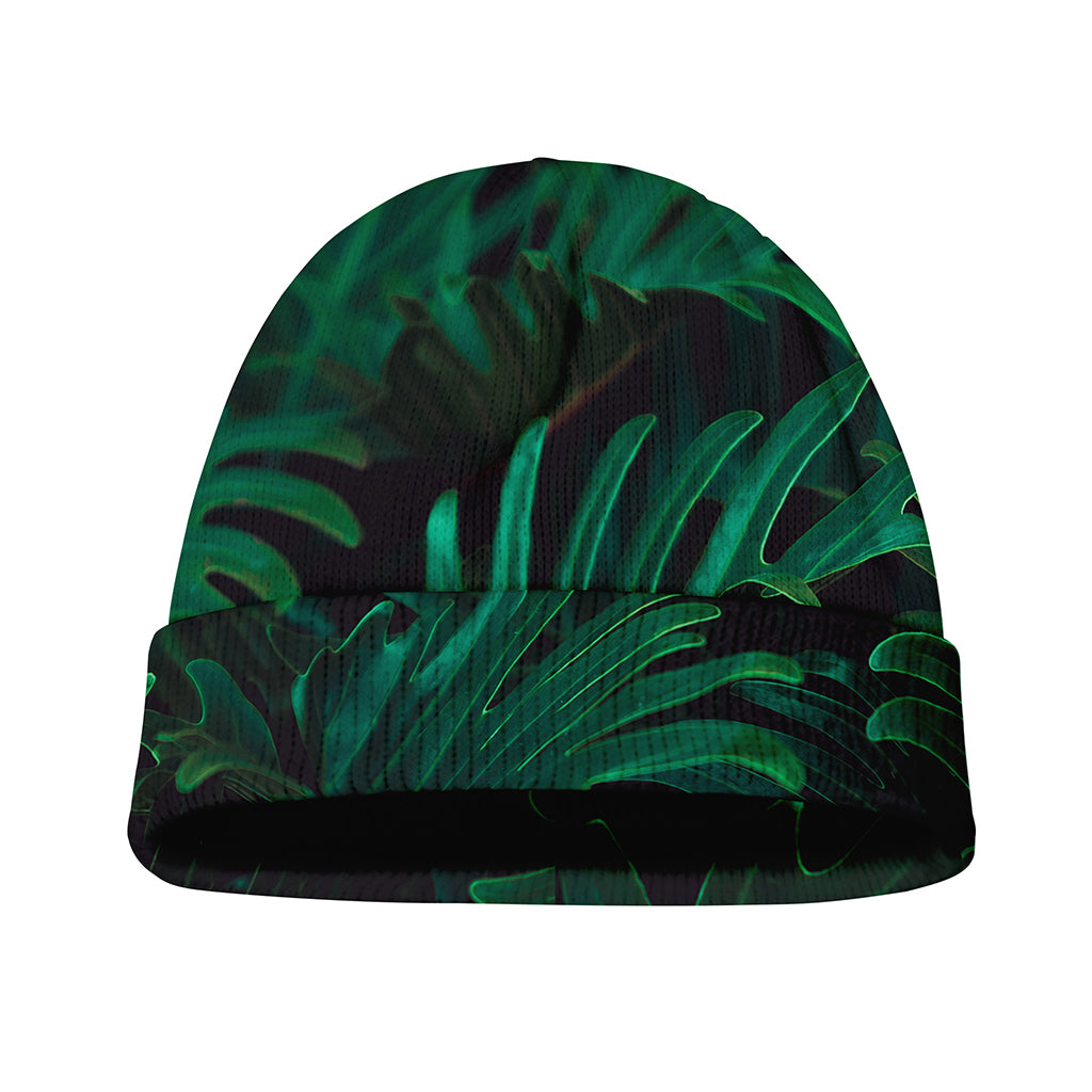 Tropical Fern Leaf Print Beanie