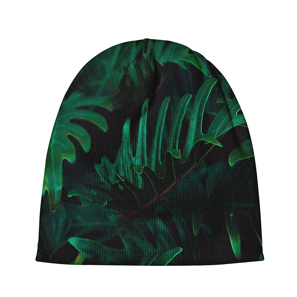 Tropical Fern Leaf Print Beanie