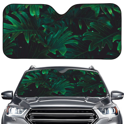 Tropical Fern Leaf Print Car Windshield Sun Shade