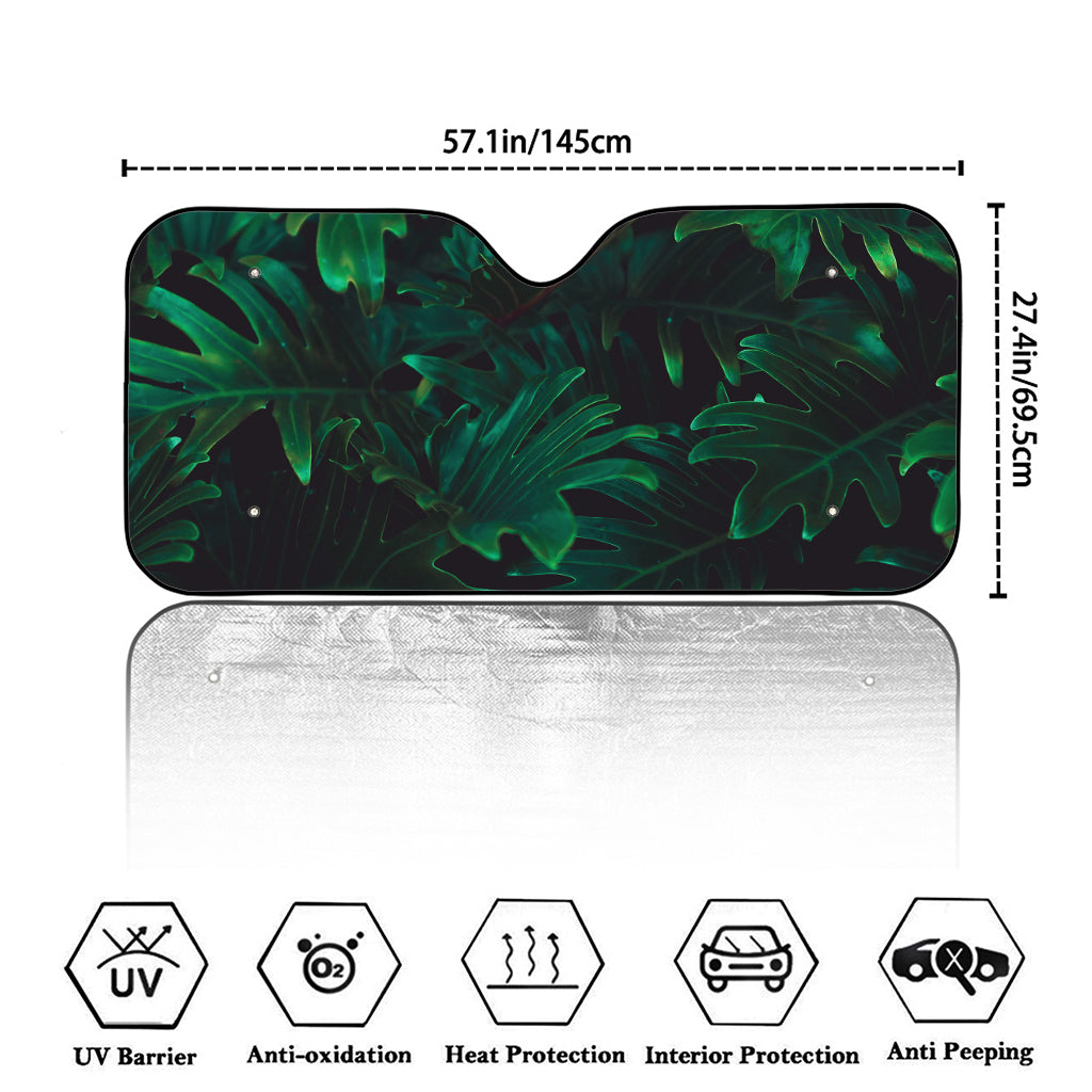 Tropical Fern Leaf Print Car Windshield Sun Shade