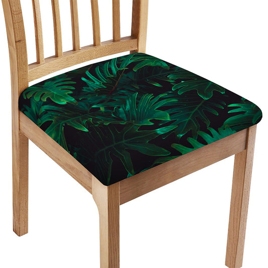 Tropical Fern Leaf Print Chair Cushion Cover