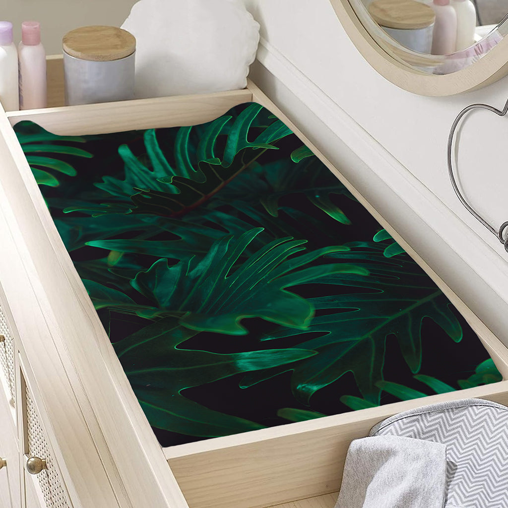 Tropical Fern Leaf Print Changing Pad Cover