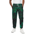 Tropical Fern Leaf Print Cotton Sweatpants
