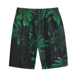 Tropical Fern Leaf Print Cotton Shorts