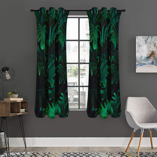 Tropical Fern Leaf Print Curtain