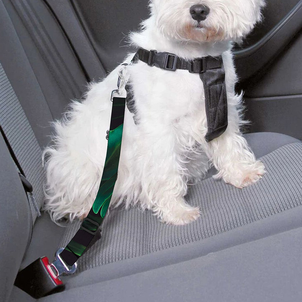 Tropical Fern Leaf Print Dog Seat Belt