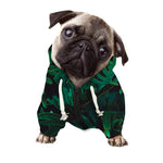 Tropical Fern Leaf Print Dog Zip Up Hoodie