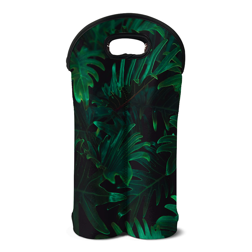 Tropical Fern Leaf Print Double Neoprene Wine Tote