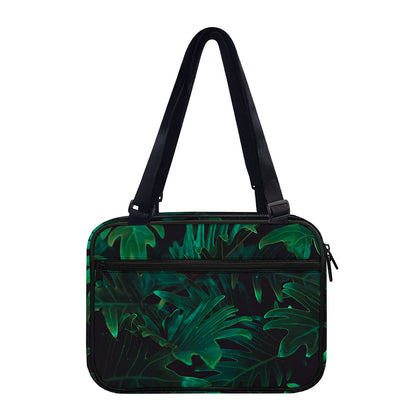 Tropical Fern Leaf Print Double Strap Bible Bag