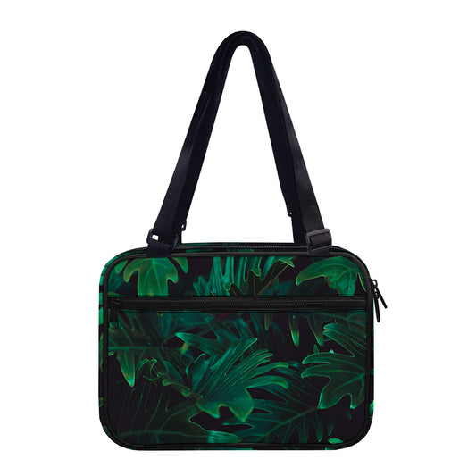 Tropical Fern Leaf Print Double Strap Bible Bag