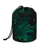 Tropical Fern Leaf Print Drawstring Makeup Bag