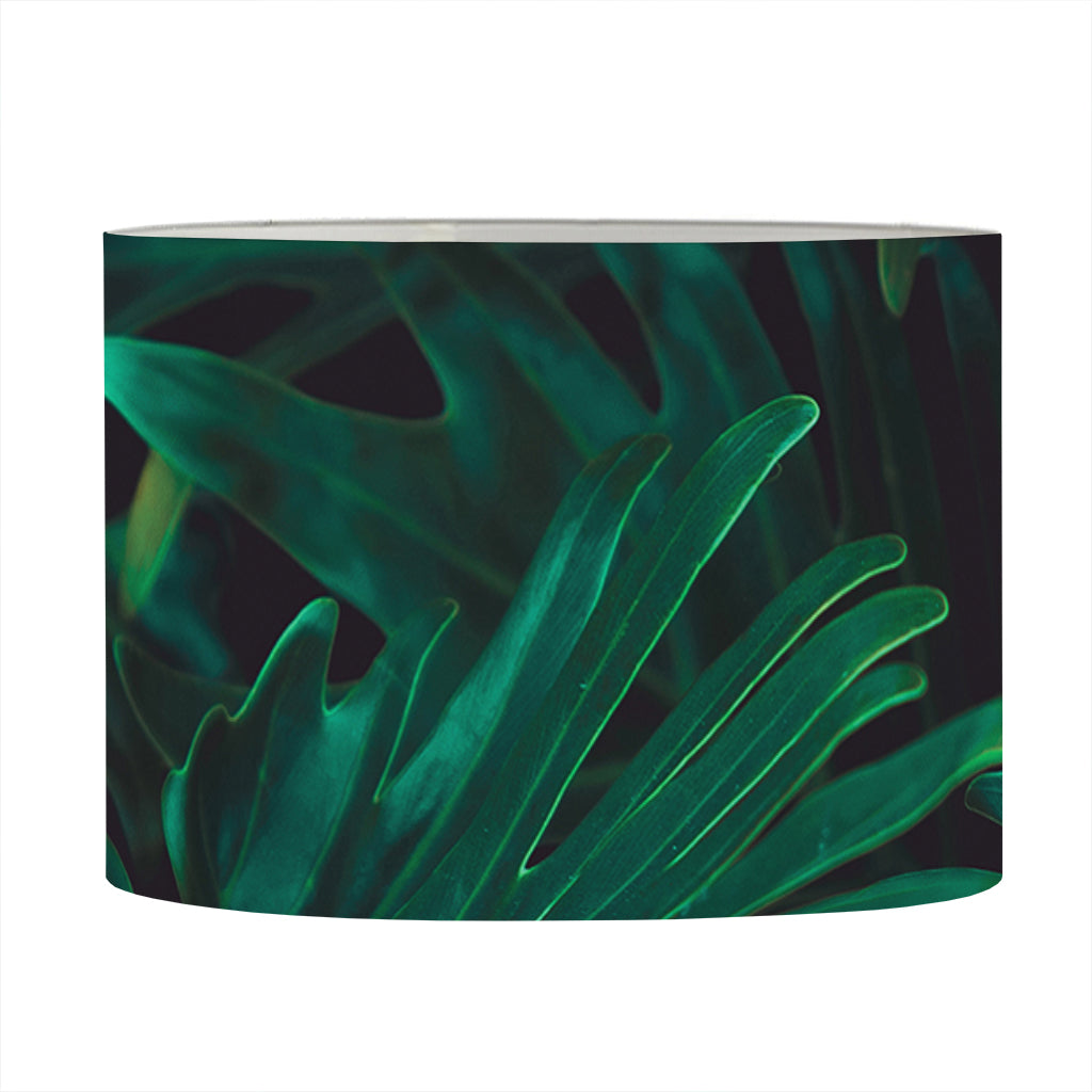 Tropical Fern Leaf Print Drum Lamp Shade