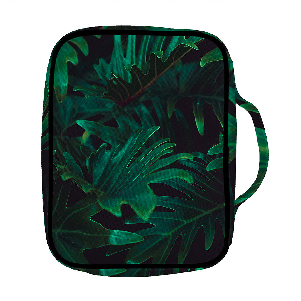 Tropical Fern Leaf Print Front Pocket Bible Bag