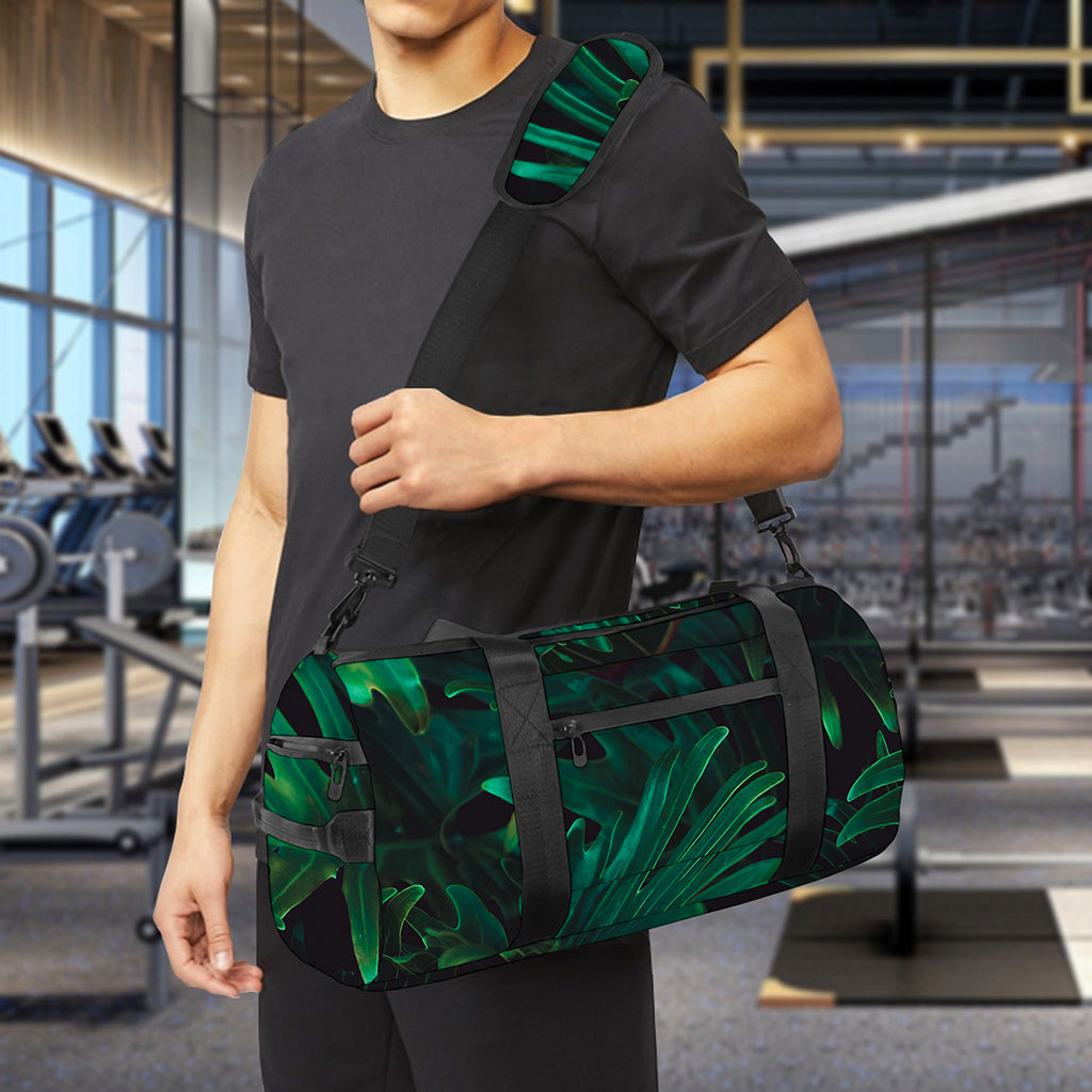 Tropical Fern Leaf Print Gym Bag