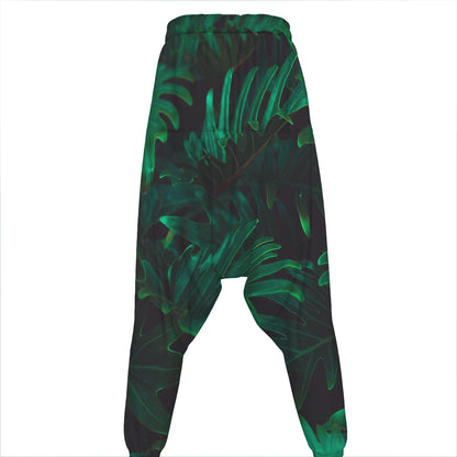 Tropical Fern Leaf Print Hammer Pants