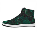 Tropical Fern Leaf Print High Top Leather Sneakers