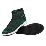 Tropical Fern Leaf Print High Top Leather Sneakers