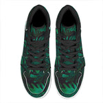 Tropical Fern Leaf Print High Top Leather Sneakers