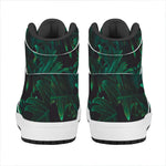 Tropical Fern Leaf Print High Top Leather Sneakers