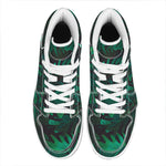 Tropical Fern Leaf Print High Top Leather Sneakers