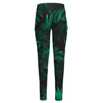 Tropical Fern Leaf Print High-Waisted Pocket Leggings