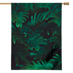 Tropical Fern Leaf Print House Flag