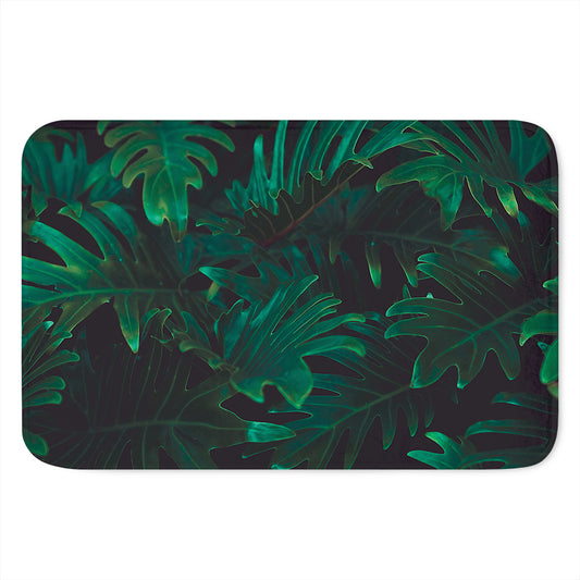 Tropical Fern Leaf Print Indoor Door Mat