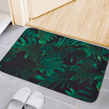 Tropical Fern Leaf Print Indoor Door Mat