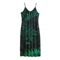 Tropical Fern Leaf Print Jersey Midi Cami Dress