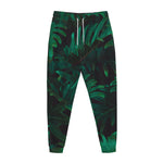 Tropical Fern Leaf Print Jogger Pants