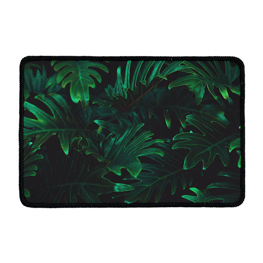 Tropical Fern Leaf Print Kitchen Mat