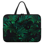 Tropical Fern Leaf Print Laptop Sleeve With Handle