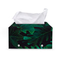 Tropical Fern Leaf Print Leather Tissue Box Cover