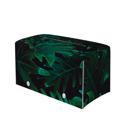 Tropical Fern Leaf Print Leather Tissue Box Cover