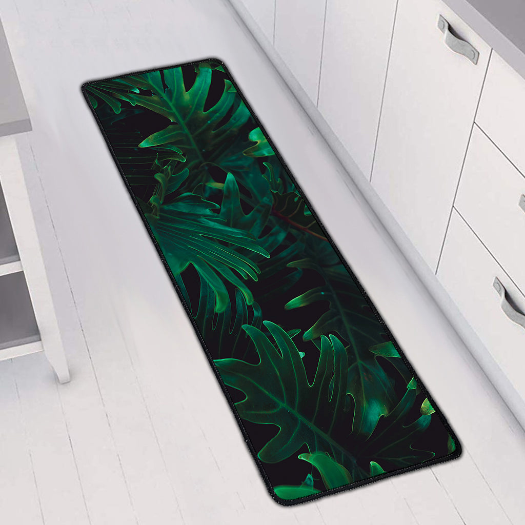 Tropical Fern Leaf Print Long Kitchen Mat