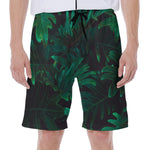 Tropical Fern Leaf Print Men's Beach Shorts