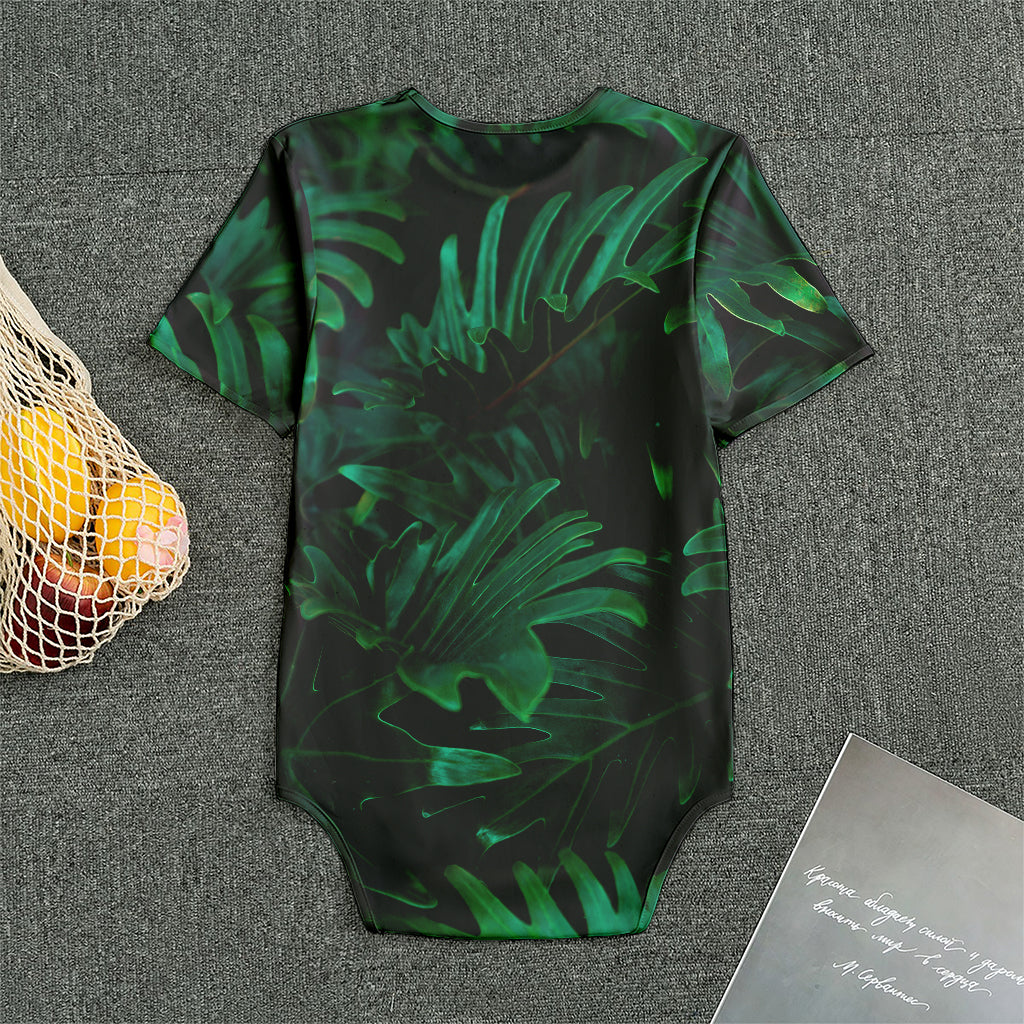 Tropical Fern Leaf Print Men's Bodysuit