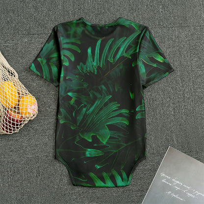 Tropical Fern Leaf Print Men's Bodysuit