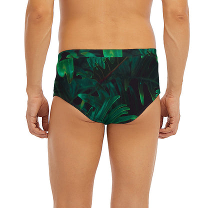 Tropical Fern Leaf Print Men's Briefs