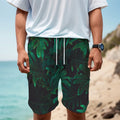Tropical Fern Leaf Print Men's Cargo Shorts
