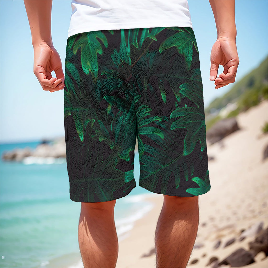 Tropical Fern Leaf Print Men's Cargo Shorts