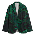 Tropical Fern Leaf Print Men's Cotton Blazer