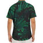 Tropical Fern Leaf Print Men's Deep V-Neck Shirt