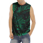 Tropical Fern Leaf Print Men's Fitness Tank Top