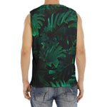 Tropical Fern Leaf Print Men's Fitness Tank Top
