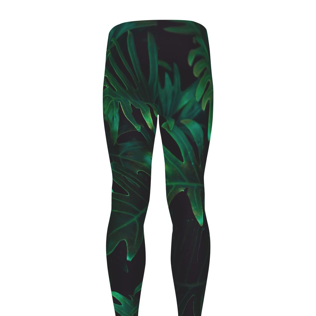 Tropical Fern Leaf Print Men's leggings