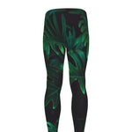 Tropical Fern Leaf Print Men's leggings