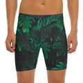 Tropical Fern Leaf Print Men's Long Boxer Briefs