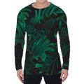 Tropical Fern Leaf Print Men's Long Sleeve T-Shirt